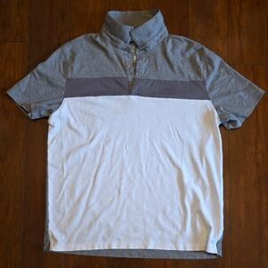 Calvin Klein Gray and White Casual Button Down Shirt